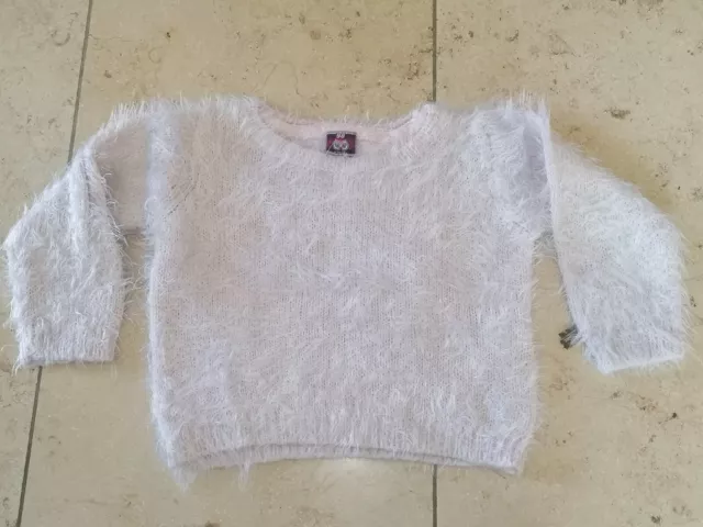 flauschiger Pulli Pullover für Mädchen, rosa hellrosa 86/92, gestrickt