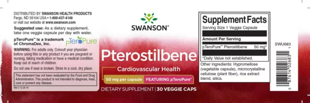 Swanson Pterostilben kardiovaskuläre Gesundheit | Phytonährstoff 50 mg 30 pflanzliche Kapseln 2