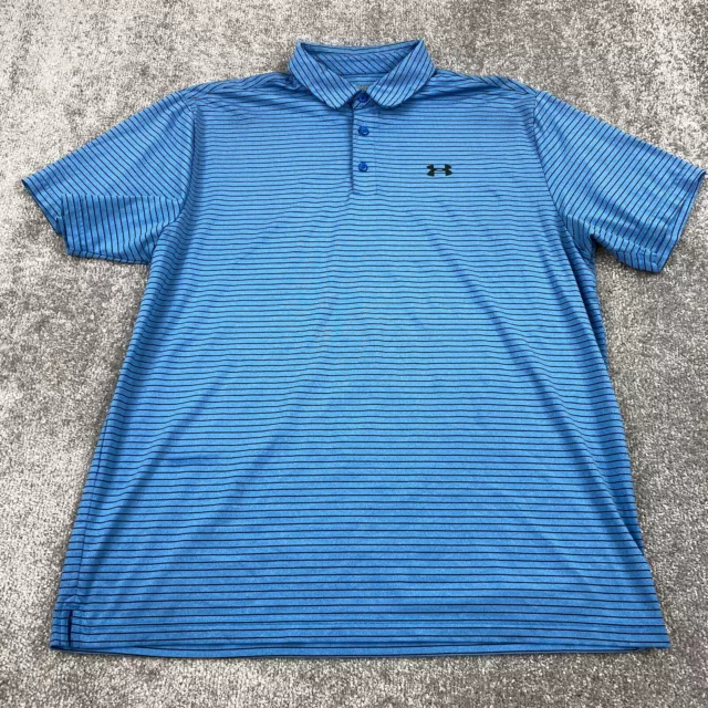 UNDER ARMOUR HEATGEAR Loose Athletic Golf Polo Shirt Men's Size 2XL ...