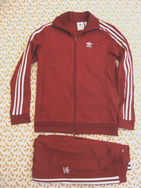 Pantalon + veste ADIDAS Survetement Bordeaux et Blanc trefoil Homme - S