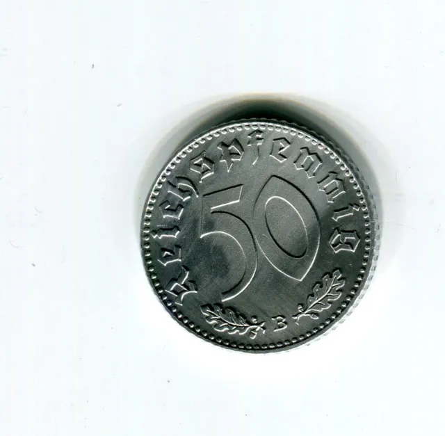 Deutsches Reich 50 Pfennig 1940 B Aluminium J.372 stgl prägefrisch (M2873)