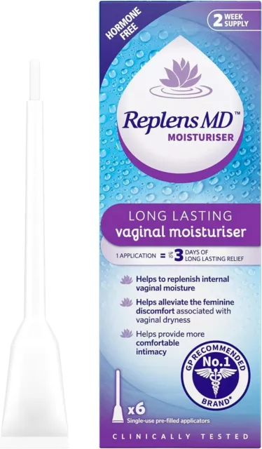 Replens MD - Longer Lasting Vaginal Moisturiser - 6 Single Prefilled Applicators 3