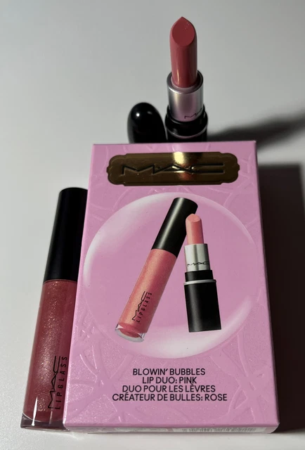 MAC Blowin' Bubbles Lip Duo rosa 2 piezas. Juego nuevo en caja