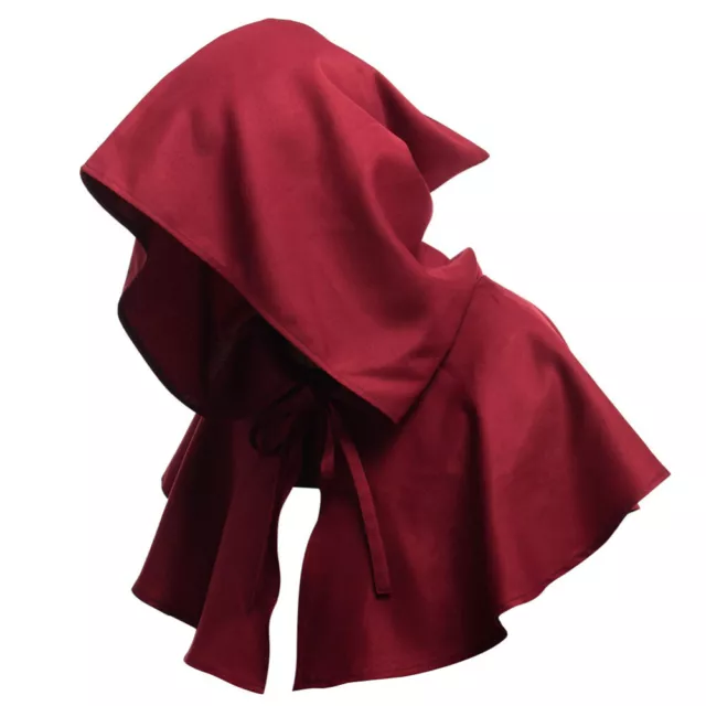 Men Women Medieval Cowl Hat Renaissance Monk Halloween Cosplay Hooded Cape 34