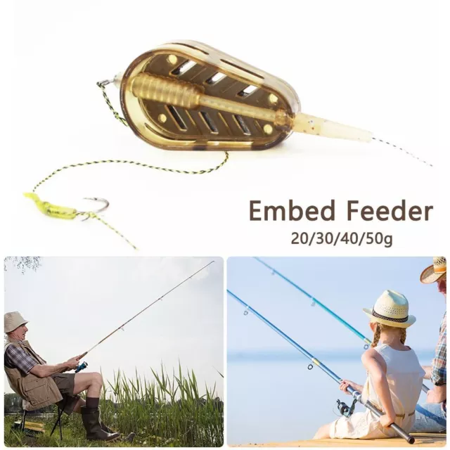 alloy Sinker Inline Method Feeders Bait Holder Fishing Tackle Tool Embed Feeder