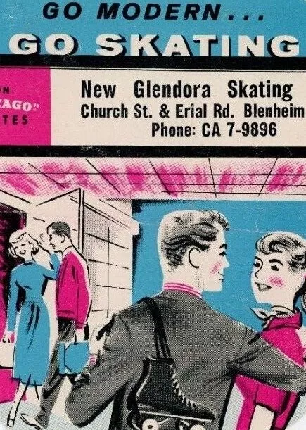 1930's-50's New Glendora Skating Rink Skating Label Vintage B6