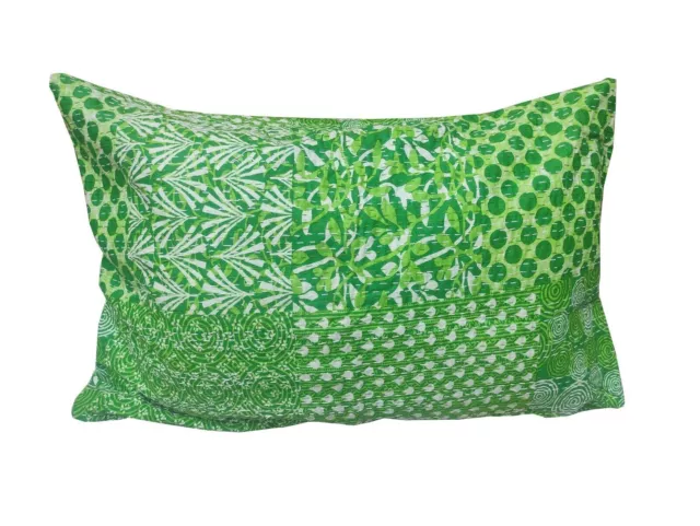 Indian Cotton Pillowcase Decor Large Bedroom Sham Hand Quilted Sofa Cushion Set