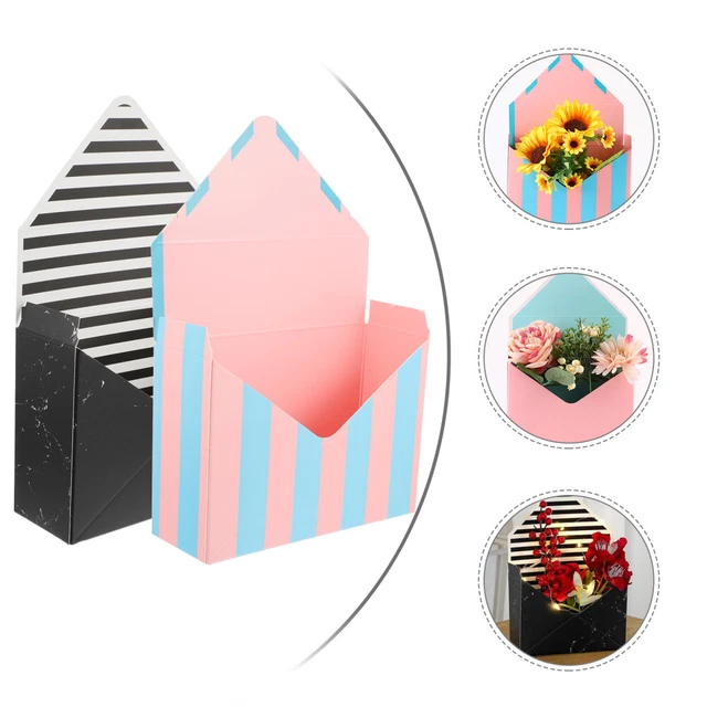 4 piezas caja de regalo de flores atasco de papel floral caja de regalo sobres de boda