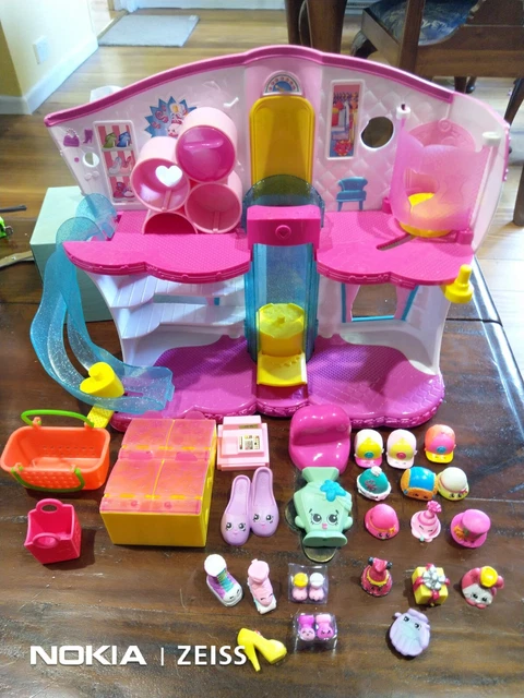 Shopkins FASHION BOUTIQUE SHOP Slide Elevator Chair + SHOPPIES Baskets TOYS LOT