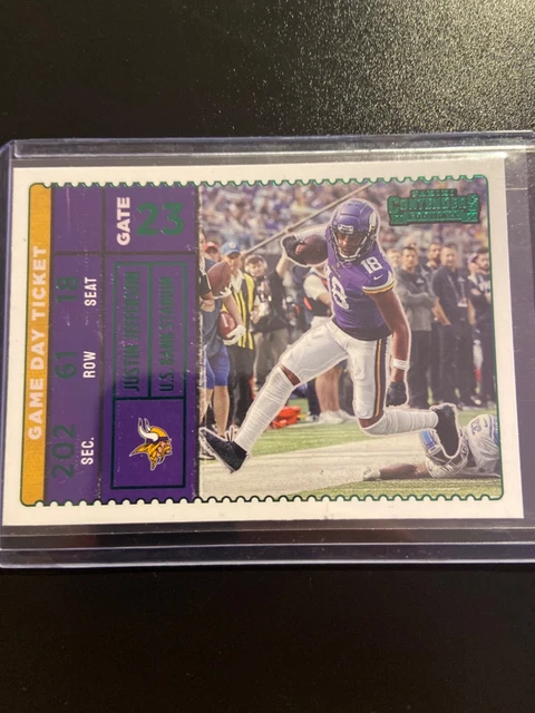 2022 Panini Contenders Game Day Ticket Justin Jefferson Emerald #GDT-JJE Vikings