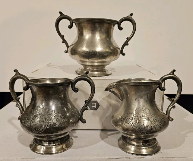 ANTIQUE M S Benedict Quadruple Silver Plate Serving Bowl Candy