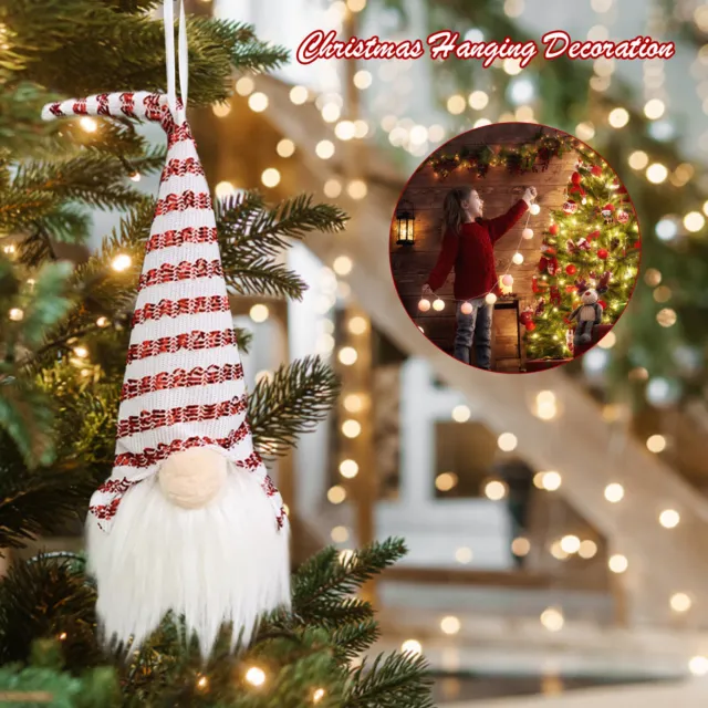 Christmas Tree Hanging Ornaments Handmade with Led Light Hanging Dolls Kids Gift
