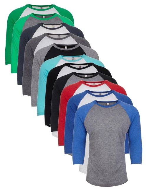 Next Level Uomo Donna Unisex Tri-Blend 3/4 Lunghezza Manica Raglan Baseball Tee
