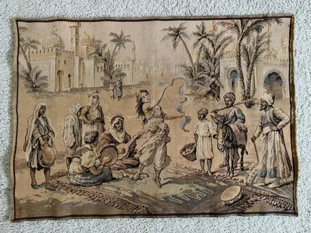 Rare Vintage Tapestry Wall Hanging Salome and Dance of Seven Veils 35x25 French