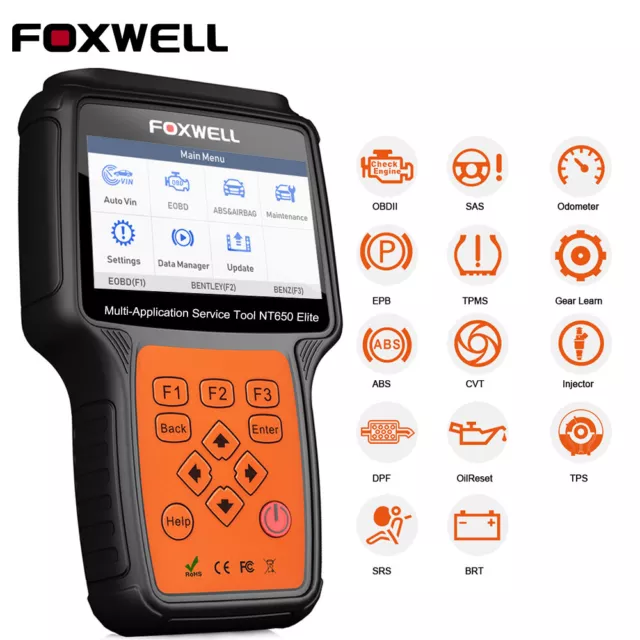 Foxwell NT650 Elite Profi KFZ Diagnosegerät Auto OBD2 Scanner EPB DPF Injector