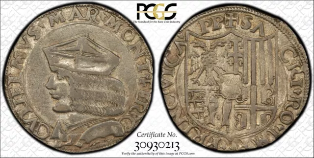 Italy Casale Monferrato  Nd(1494-1518) Teston Silver Coin Pcgs Certified Xf45