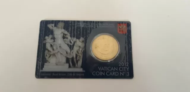 Vatican 2012 - 2 pièces de 50 cent et 1 timbre - Coincard - Benoit XVI