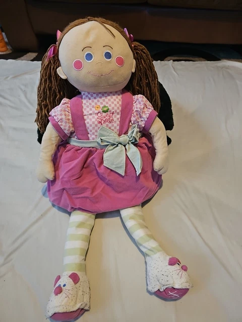 Hamleys Sweet Peas Rag Doll Brown Hair Blue Eyes Luxurious Large Soft Plush 70cm