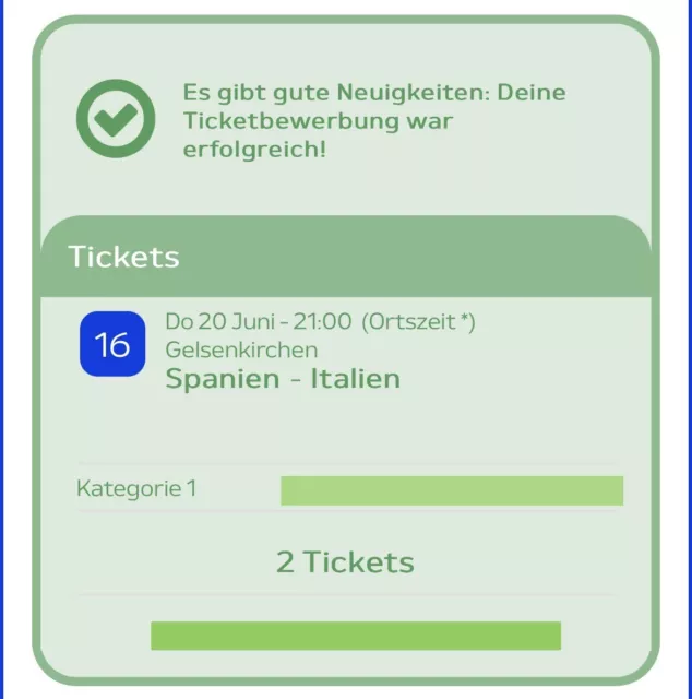 UEFA EM 2025 Tickets 2x Karten Spanien Italien Kategorie 1 Top