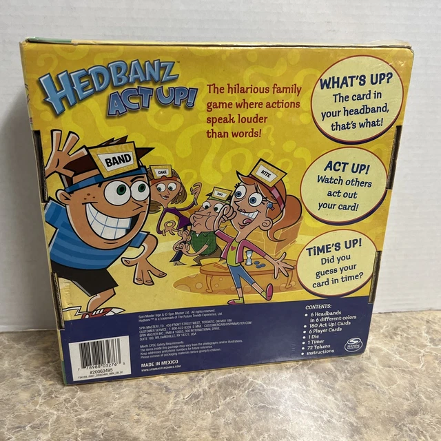 NUOVO SIGILLATO HEDBANZ Act Up! The Fast Acting Family Board Game Spin