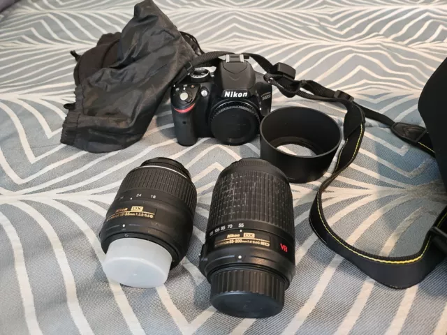Nikon D D3300 24.2MP Digital SLR Camera - Black (Kit w/ 18-55mm and 55-200mm...