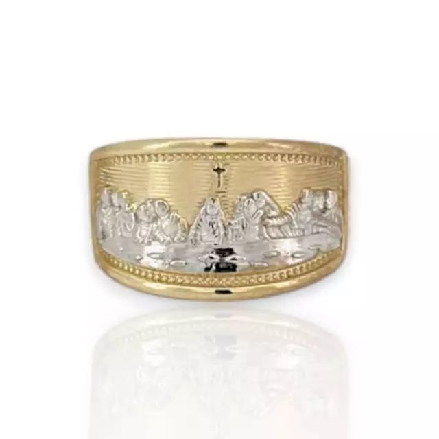 Rectangle Last Supper Ring - 10k Yellow Gold