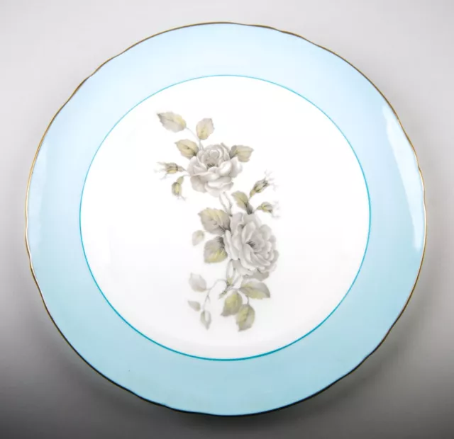 Crown Staffordshire Gray Blossoms Salad Plate Vintage Bone China England