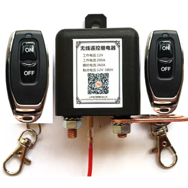 Wireless Dual Remote 12V Car SUV Battery Disconnect Relay Master Kill Switch 12V