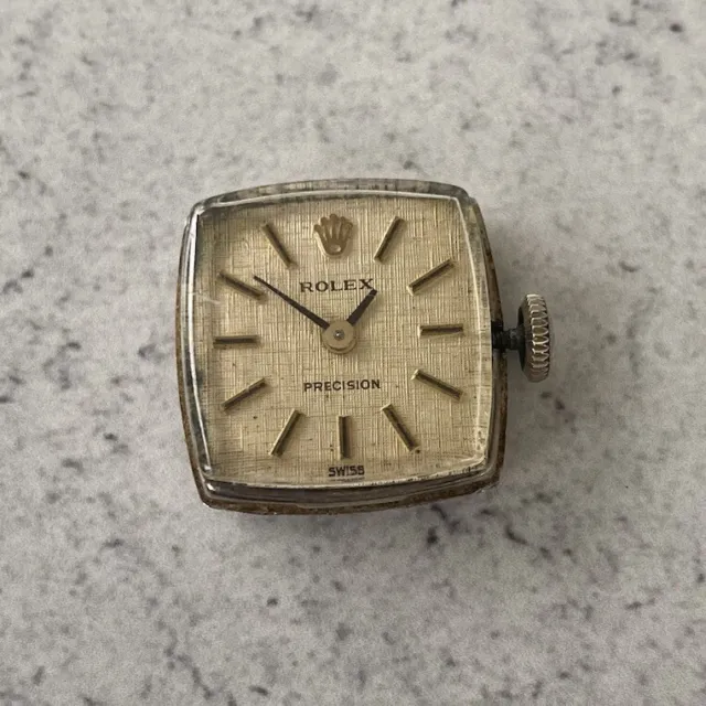 Vintage 9ct White Gold Rolex Precision Cal.1400 Swiss Mechanical Watch -Project