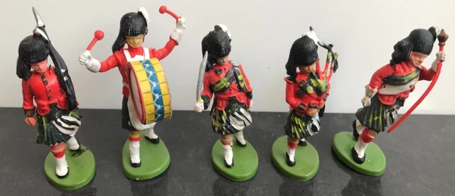 Lot De 5 Soldats En Plastique 5,5 Cm - Échelle 1:32 (Seconde Guerre Mondiale) - Occasion