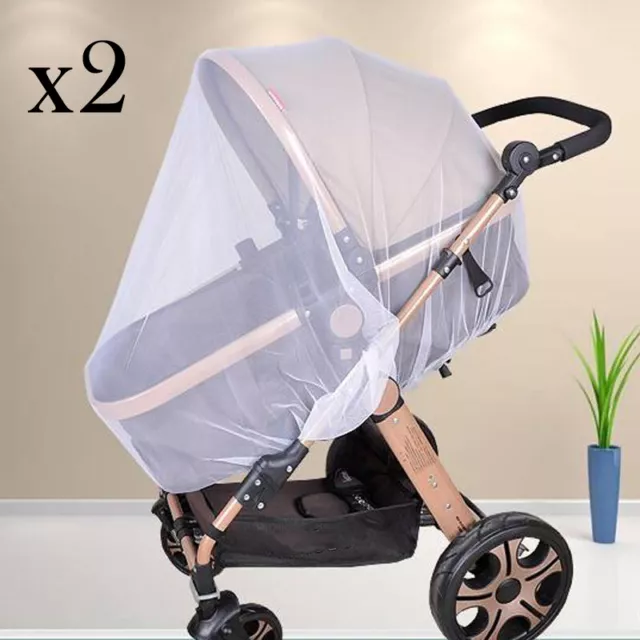 2 x Mosquito Net Bar Fly Insect Buggy Cover Baby Infant Stroller Pushchair Pram