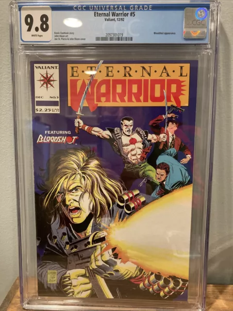 Eternal Warrior 5 CGC 9.8 1992 - Valiant Early Bloodshot Appearance VanHook