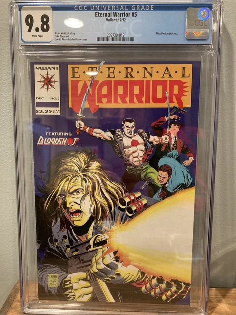 Eternal Warrior 5 CGC 9.8 1992 - Valiant Early Bloodshot Appearance VanHook