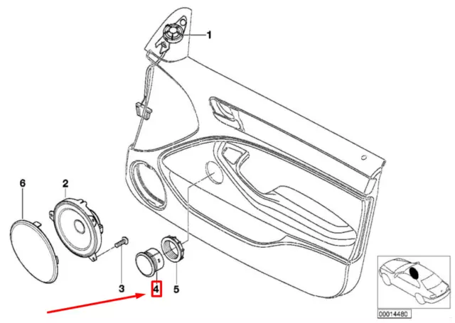 BMW 3 E46 Fronttür Mittelklasse Lautsprecher Hifi 65138374748 NEU ORIGINAL 3
