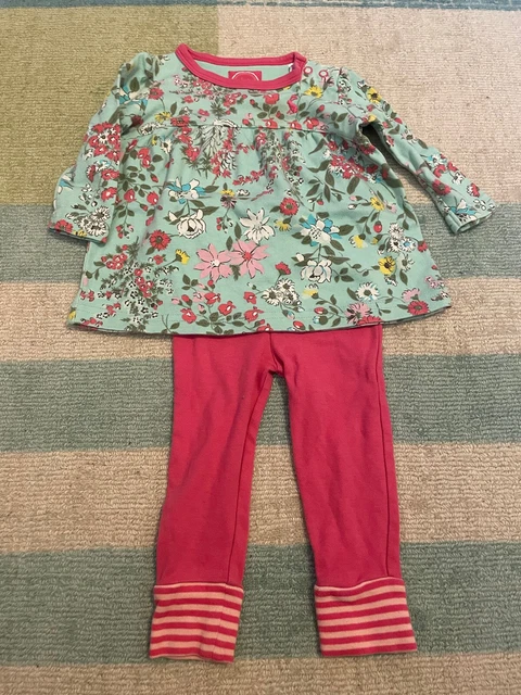 Baby joules girls 3-6 months Floral Dress /Tunic Leggings Set Outfit