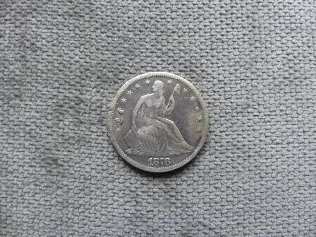 Half Dollar 1876 Seated Liberty 50 C Cent United States America USA Coin Silber