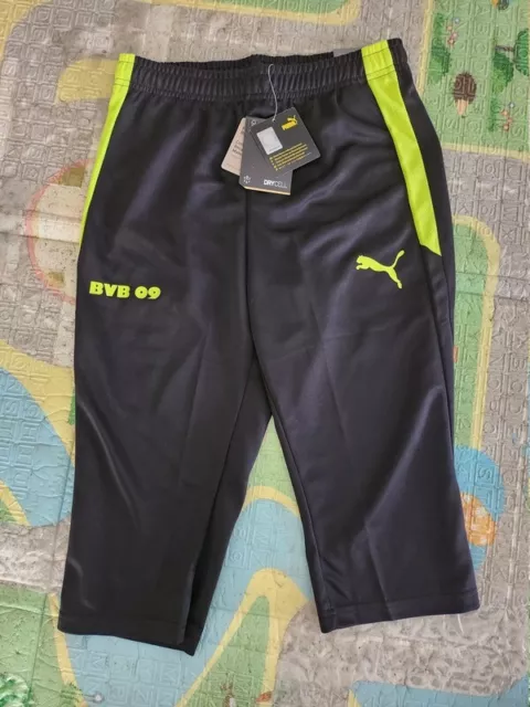 Puma BVB Borussia Dortmund 3/4 Short Herren Hose 2022 schwarz lime Gr. M