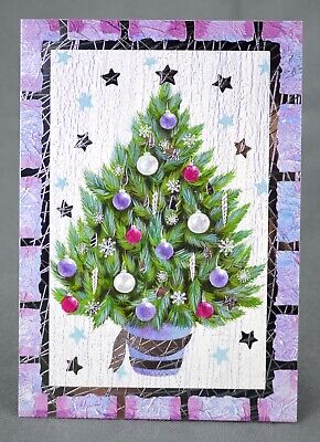 Christmas Tree Holiday Cards 14 Cards Matching Blue Envelopes Unused Image Arts