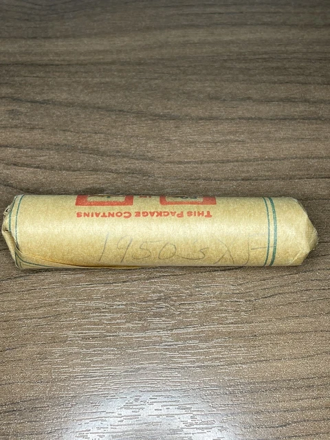 1950’S LINCOLN WHEAT CENT PENNY ROLL HIGH GRADE, Fine Or Better Rolled In 1960’s