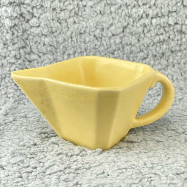 Antique Art Deco Yellow Porcelain Cream Pitcher Creamer Made in Germany Vintage