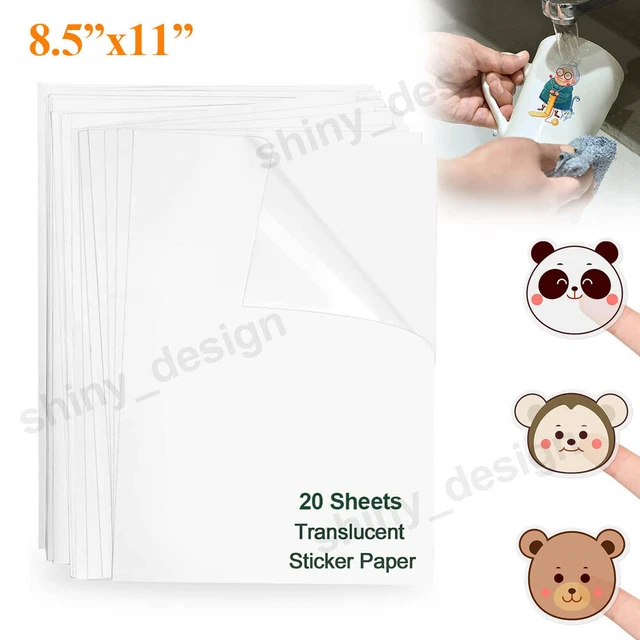 20 SHEETS A4 Inkjet Printable Vinyl Sticker Paper Adhesive Decal