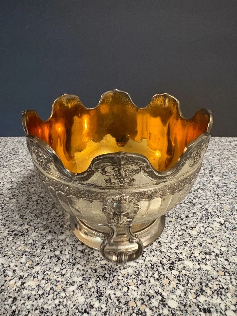 VINTAGE SILVER PLATE lions head handle bowl - Made in Japan