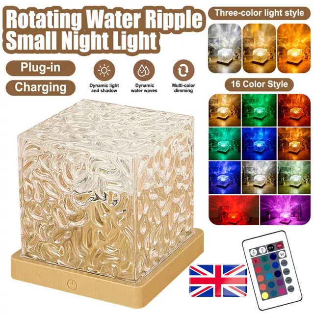 NORTHERN LIGHTS CUBE,16 Colors Dynamic Water Wave Night Light with