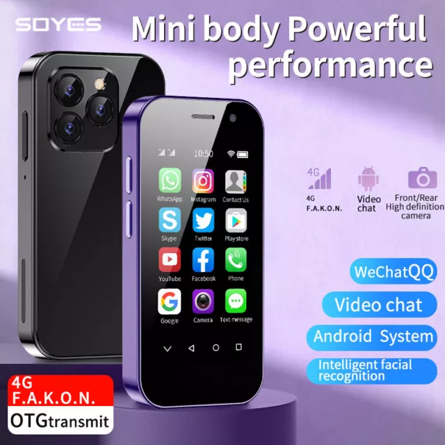 3.0 Mini Smartphone SOIES XS12 Google Play Ultra Thin Android 9. Phone  Dual Sim
