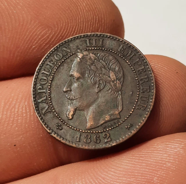 2 Centimes 1862 K Bordeaux, NAPOLÉON III,  Tête Laurée