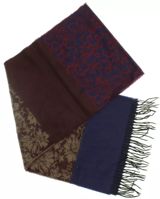 Croft & Barrow Women's Burgundy/Blue Floral Super Soft Acrylic Fringed Scarf