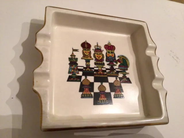 Vintage Chess Board Ashtray , Carlton Ware Collectable 5. 5"X 5" X1" Approx 3