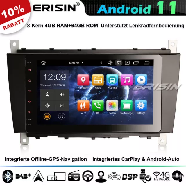 8-Kern Android 11 Autoradio Navi Mercedes Benz C/CLC/CLK Klasse W203 W209 DSP 4G