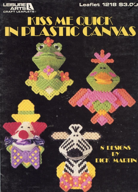 Folleto de patrón de lona de plástico de entrada rápida Leisure Arts 1218 Kiss Me 1989