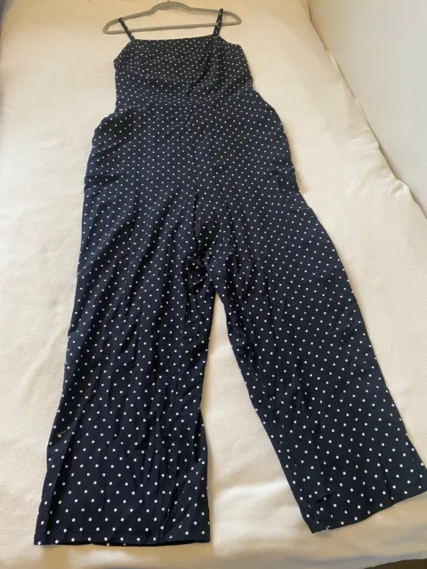 Old Navy Short Sleeve Knit Crop Jumpsuit Blue Diamond Rayon Blend Women's L  | eBay